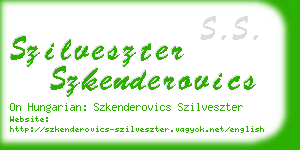 szilveszter szkenderovics business card